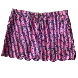Lilly Pulitzer Pink and Blue Striped Skort size 10